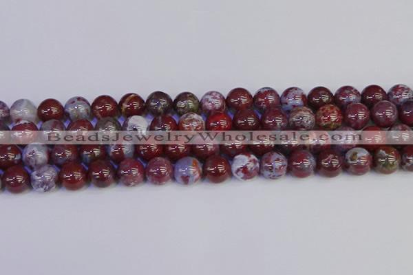 CAG9124 15.5 inches 12mm round red lightning agate beads