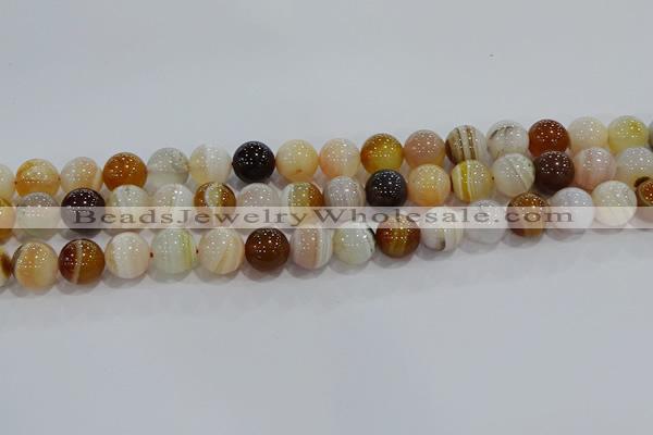 CAG9158 15.5 inches 12mm round line agate beads wholesale