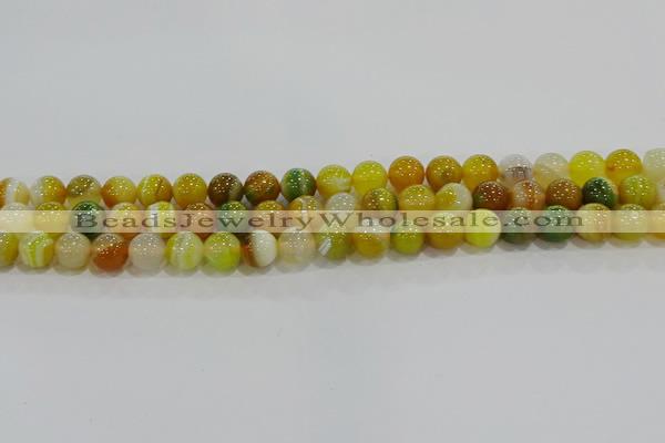 CAG9164 15.5 inches 8mm round line agate beads wholesale