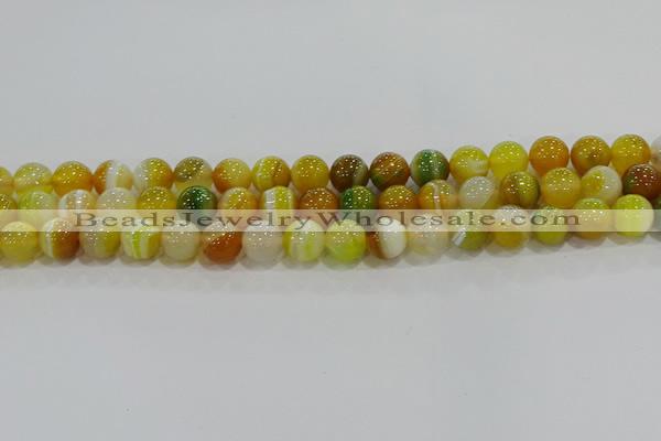 CAG9165 15.5 inches 10mm round line agate beads wholesale