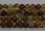 CAG9192 15.5 inches 4mm round line agate gemstone beads