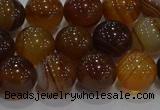 CAG9195 15.5 inches 10mm round line agate gemstone beads