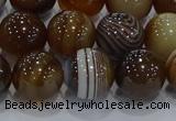 CAG9196 15.5 inches 12mm round line agate gemstone beads