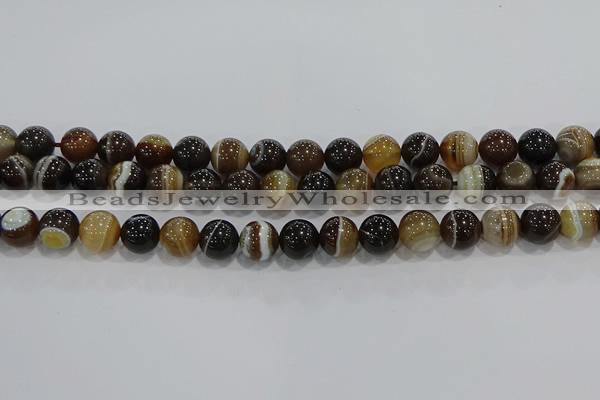 CAG9204 15.5 inches 10mm round line agate gemstone beads