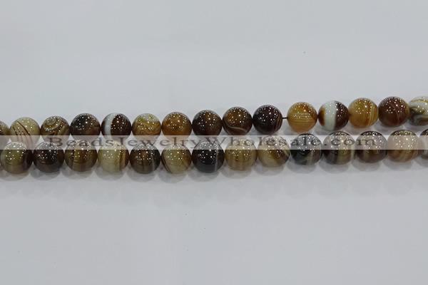 CAG9205 15.5 inches 12mm round line agate gemstone beads