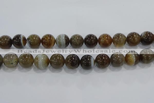 CAG9208 15.5 inches 18mm round line agate gemstone beads