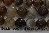 CAG9213 15.5 inches 8mm faceted round line agate gemstone beads