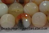 CAG9225 15.5 inches 14mm faceted round line agate beads wholesale