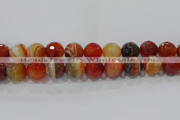 CAG9236 15.5 inches 18mm faceted round line agate beads wholesale