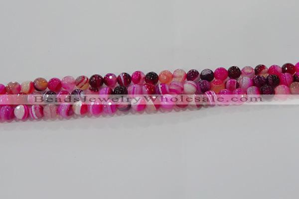 CAG9240 15.5 inches 6mm faceted round line agate beads wholesale