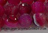 CAG9243 15.5 inches 12mm faceted round line agate beads wholesale