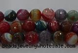 CAG9263 15.5 inches 6mm faceted round line agate beads wholesale