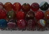 CAG9264 15.5 inches 8mm faceted round line agate beads wholesale