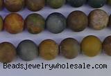 CAG9281 15.5 inches 6mm round matte ocean jasper beads wholesale