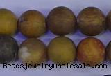 CAG9285 15.5 inches 14mm round matte ocean jasper beads wholesale