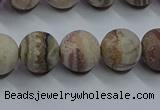 CAG9293 15.5 inches 10mm round matte Mexican crazy lace agate beads