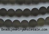 CAG9311 15.5 inches 6mm round matte grey agate beads wholesale