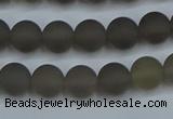 CAG9312 15.5 inches 8mm round matte grey agate beads wholesale