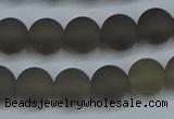 CAG9313 15.5 inches 10mm round matte grey agate beads wholesale