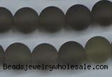 CAG9314 15.5 inches 12mm round matte grey agate beads wholesale