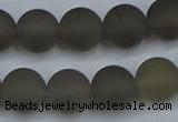 CAG9315 15.5 inches 14mm round matte grey agate beads wholesale