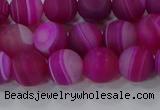 CAG9327 15.5 inches 8mm round matte line agate beads wholesale