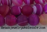 CAG9328 15.5 inches 10mm round matte line agate beads wholesale