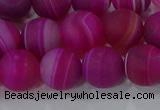 CAG9329 15.5 inches 12mm round matte line agate beads wholesale