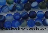 CAG9331 15.5 inches 6mm round matte line agate beads wholesale