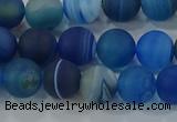 CAG9332 15.5 inches 8mm round matte line agate beads wholesale