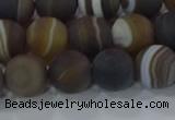 CAG9339 15.5 inches 10mm round matte line agate beads wholesale