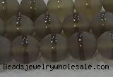 CAG9345 15.5 inches 10mm round matte grey agate beads wholesale