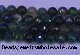 CAG9360 15.5 inches 4mm faceted round moss agate beads wholesale