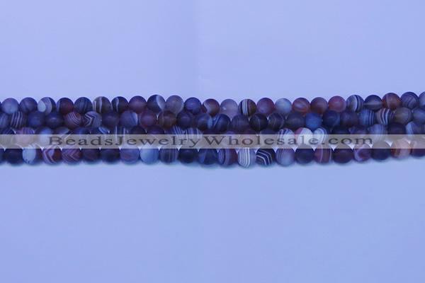 CAG9371 15.5 inches 6mm round matte botswana agate beads