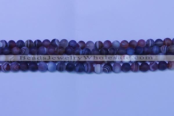 CAG9372 15.5 inches 8mm round matte botswana agate beads