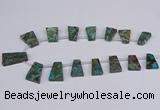 CAG9415 Top drilled 18*25mm - 22*32mm trapezoid ocean agate beads