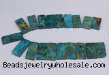 CAG9417 Top drilled 20*35mm - 20*45mm rectangle ocean agate beads