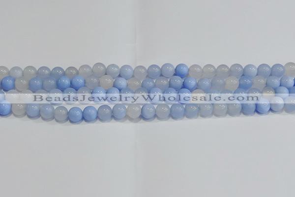 CAG9446 15.5 inches 6mm round blue agate beads wholesale