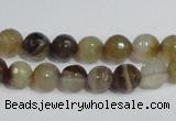 CAG945 16 inches 8mm faceted round madagascar agate gemstone beads