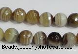 CAG946 16 inches 10mm faceted round madagascar agate gemstone beads