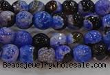 CAG9461 15.5 inches 6mm faceted round fire crackle agate beads