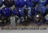 CAG9462 15.5 inches 8mm faceted round fire crackle agate beads