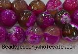 CAG9468 15.5 inches 10mm faceted round fire crackle agate beads