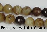 CAG947 16 inches 12mm faceted round madagascar agate gemstone beads