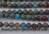 CAG9470 15.5 inches 3mm round blue crazy lace agate beads