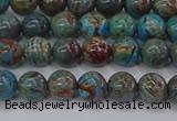 CAG9471 15.5 inches 4mm round blue crazy lace agate beads