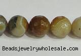 CAG948 16 inches 14mm faceted round madagascar agate gemstone beads