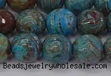 CAG9483 15.5 inches 10mm faceted round blue crazy lace agate beads