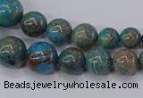 CAG9490 15.5 inches 6mm - 16mm round blue crazy lace agate beads