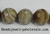 CAG950 16 inches 18mm faceted round madagascar agate gemstone beads